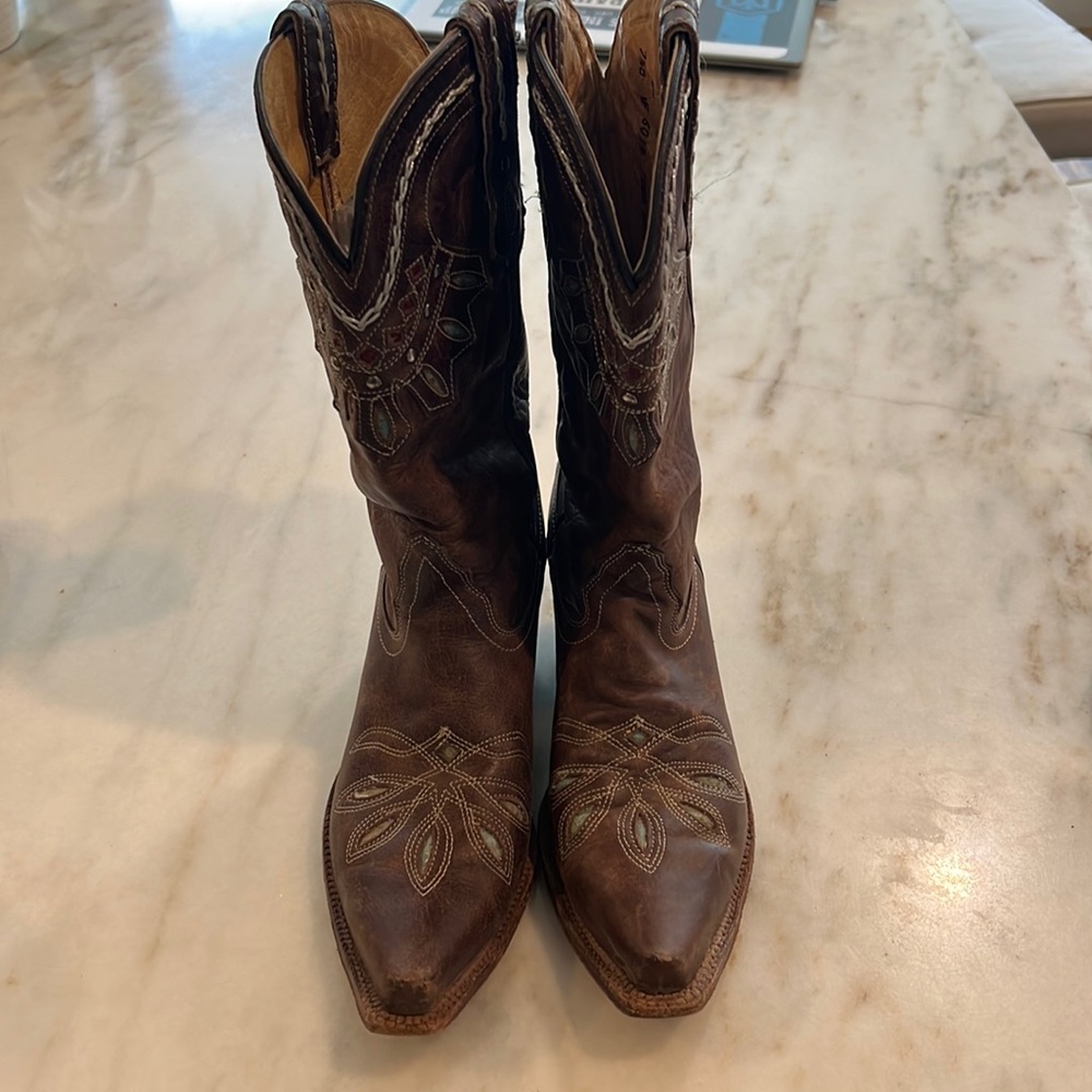 Tony Lama Boots 8.5B VF 6015 Chocolate Brown